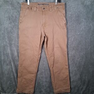 Duluthflex Fire Hose Relaxed Fit Cargo Pants Men 36x32 Brown Heavy-duty Canvas